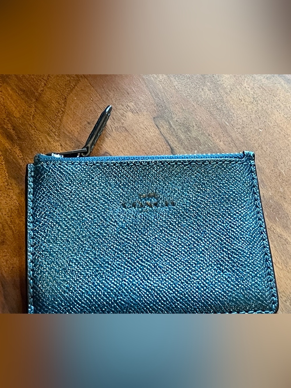 COACH Metallic Teal Sierra Satchel Bag and Matching Card Case - Picture 8 of 11